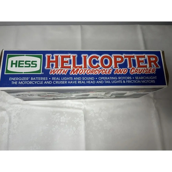 2001 Hess Truck, Helicopter With Motorcycle And Cruiser Brand New In Box - Picture 6 of 6
